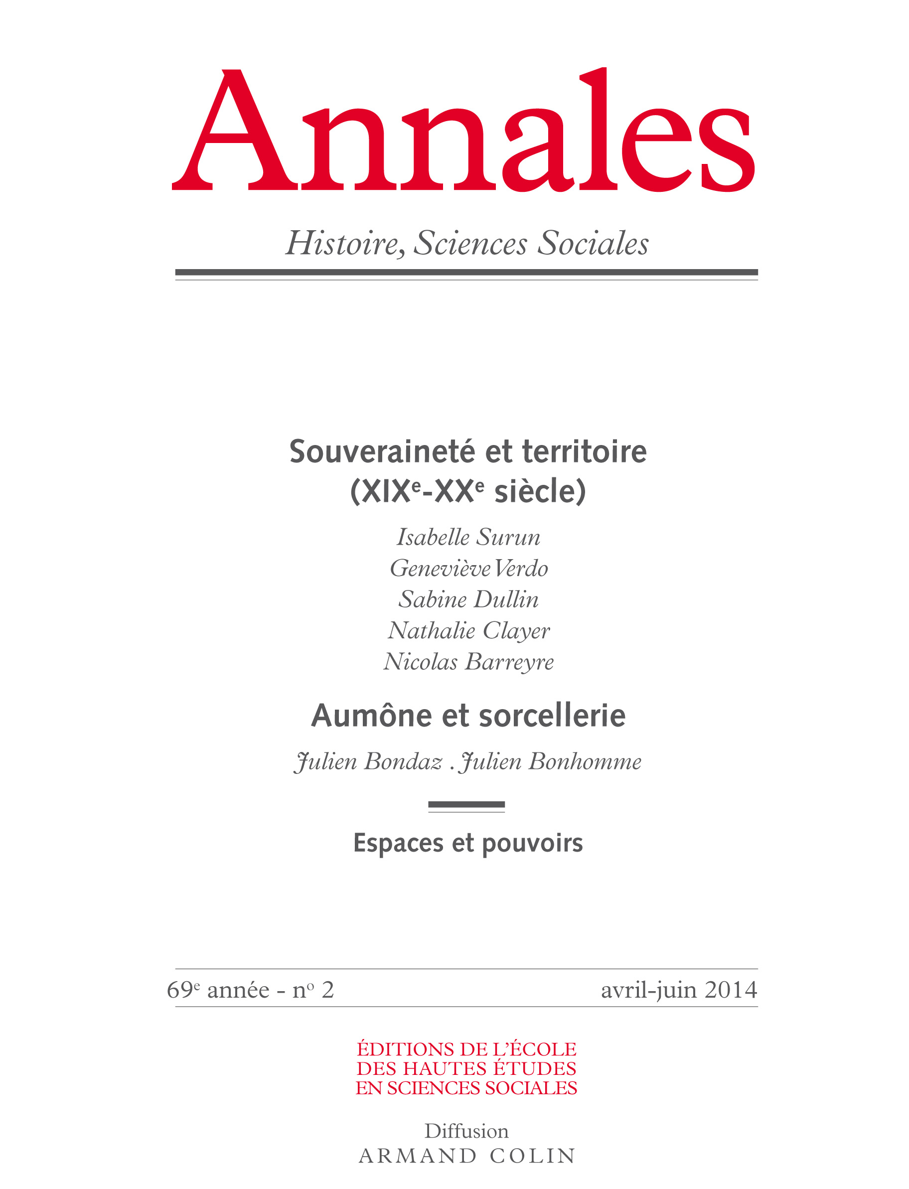 2014/2 - Souveraineté et territoire (XIX<sup>e</sup>-XX<sup>e</sup> siècle) - Aumône et sorcellerie